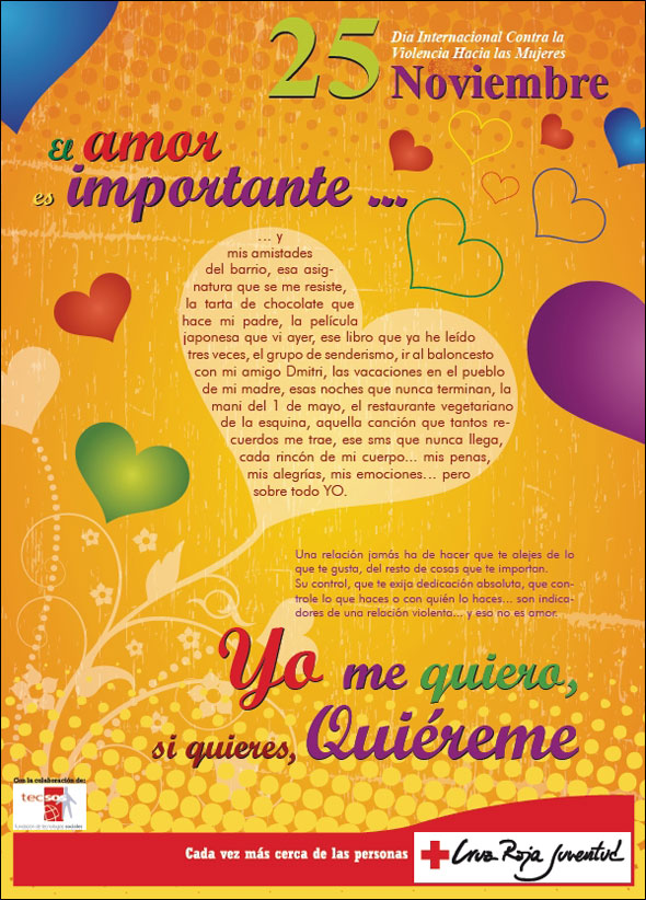 Cartell de la campanya de Creu Roja Joventut contra la violència de gènere.