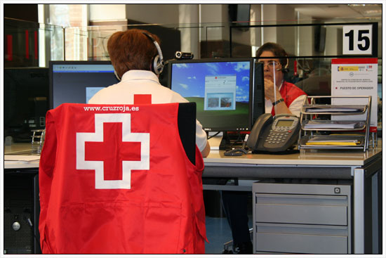 Centro de Coordinacin de Cruz Roja Espaola desde donde se da seguimiento a los programas de mayores que usan nuevas tecnologas