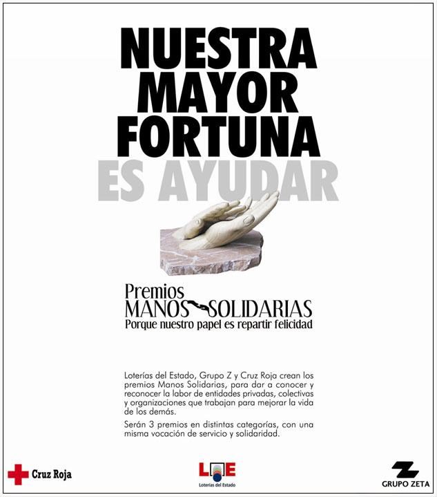 Cartell dels Premis "Mans solidàries" Cartell dels Premis "Mans solidàries"