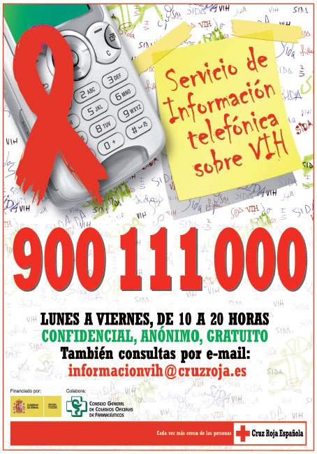 Telfono gratuito de informacin telefnica sobre VIH