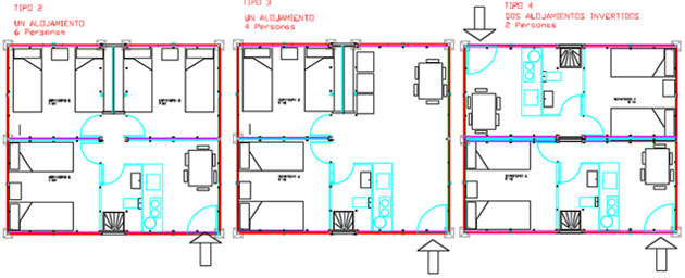 Plano de las viviendas prefabricadas que se van a construir en Lorca.