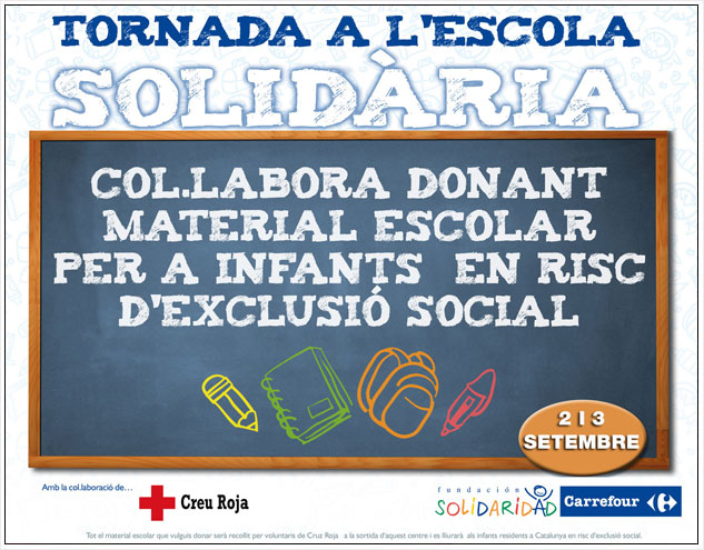 Cartell de la 3ª edició de "Tornada a l'escola Solidària".
