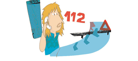 En caso de accidente, contactar con el 112