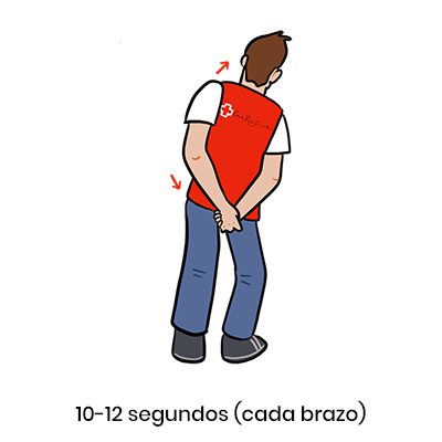 voluntario CRJ estirando trapecios