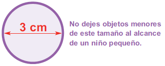 No dejes objetos menores de 3 centímetros al alcance de un niño pequeño.