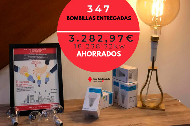 Campo Castelo 37. Medio ambiente y sostenibilidad. Campaña de ahorro energético. Bombillas LED. 2018. Cruz Roja Lugo