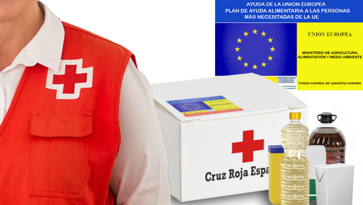 Red Cross. Food for solidarity. European Fund. Spanish Agricultural Guarantee Fund (FEGA).