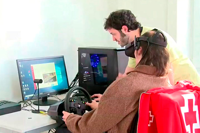 Rehabilitation with virtual reality. Castro Riberas de Lea. Red Cross